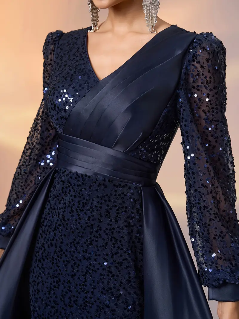 womens glitter party dress sequin contrast satin mesh long - Temu Denmark womens glitter party dress sequin contrast satin mesh long - Temu Denmark
