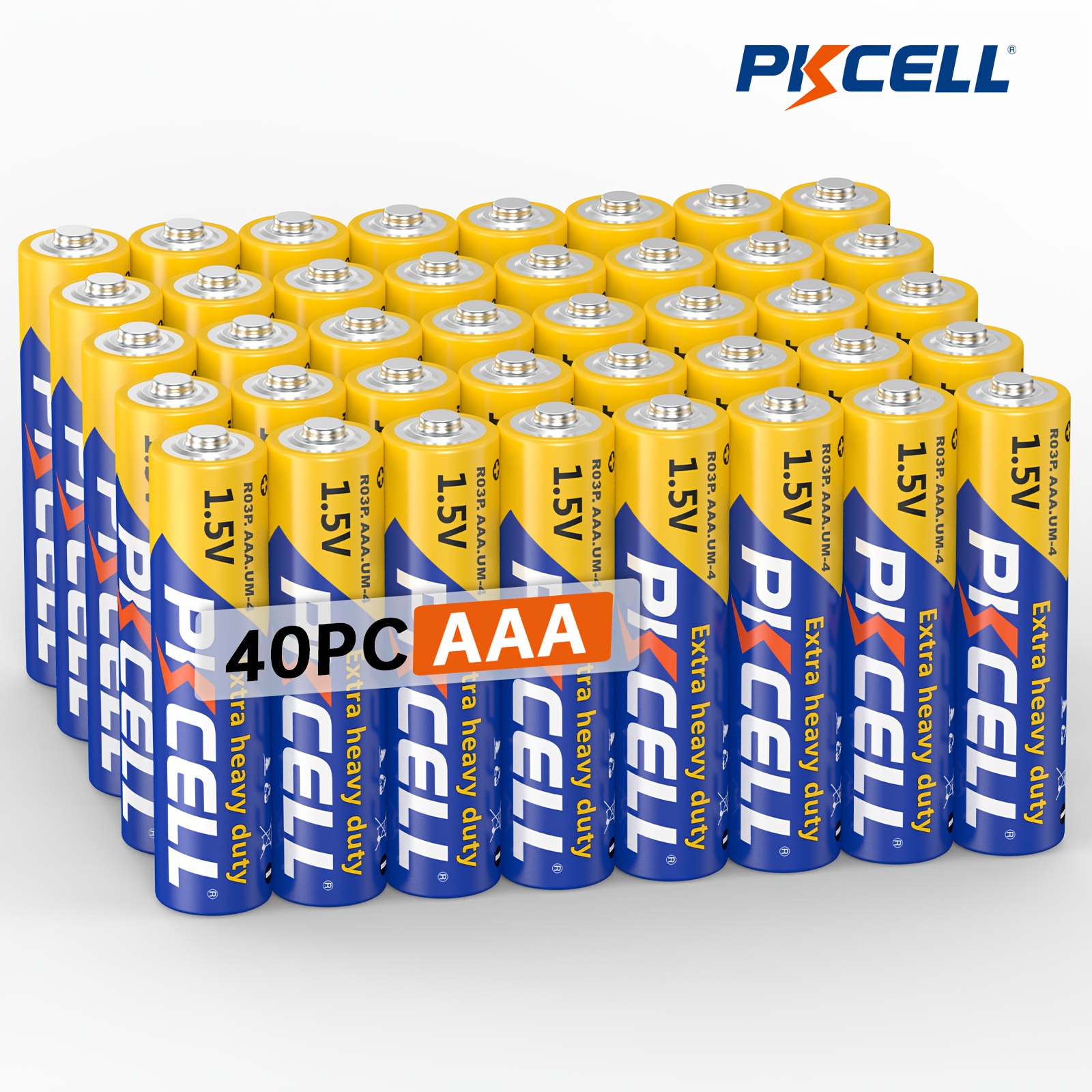 TEMU Pkcell Aaa Batteries, 3a R03p Um4 Batteries, 1.5v Am4 Aaa Carbon Disposable Batteries, Suitable For Led Candles, Clocks, Remote Controls,