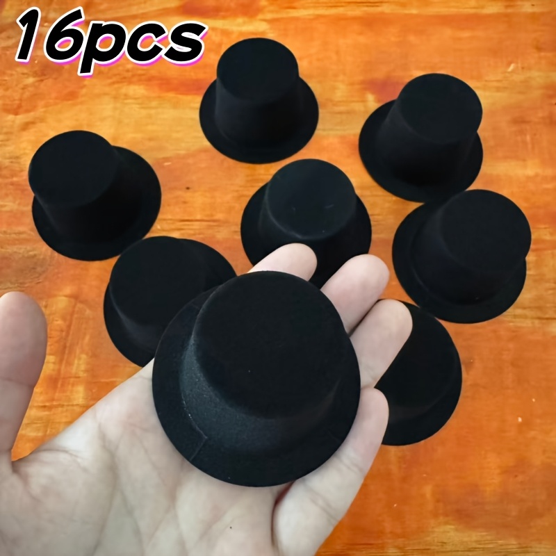 TEMU 16pcs Set Of Top Hats, Small Hat Ornaments, Diy Decorations For Adult Weddings, Halloween, And Graduation