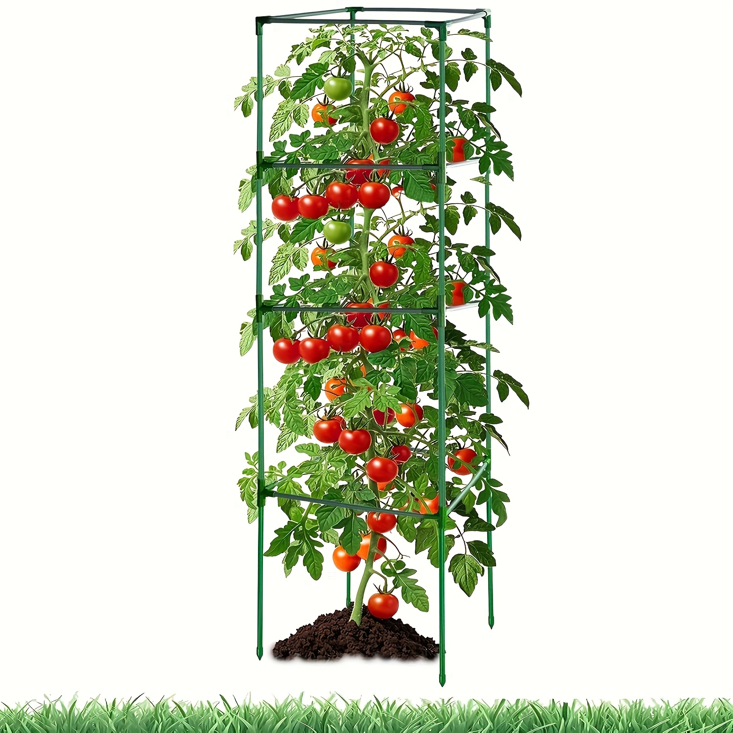 E-shop Drachenklettergitter mit drei Ebenen – ideal für Tomaten, Gurken und Bohnen – langlebige grüne Netzstütze, platzsparendes Design, einfach zu
