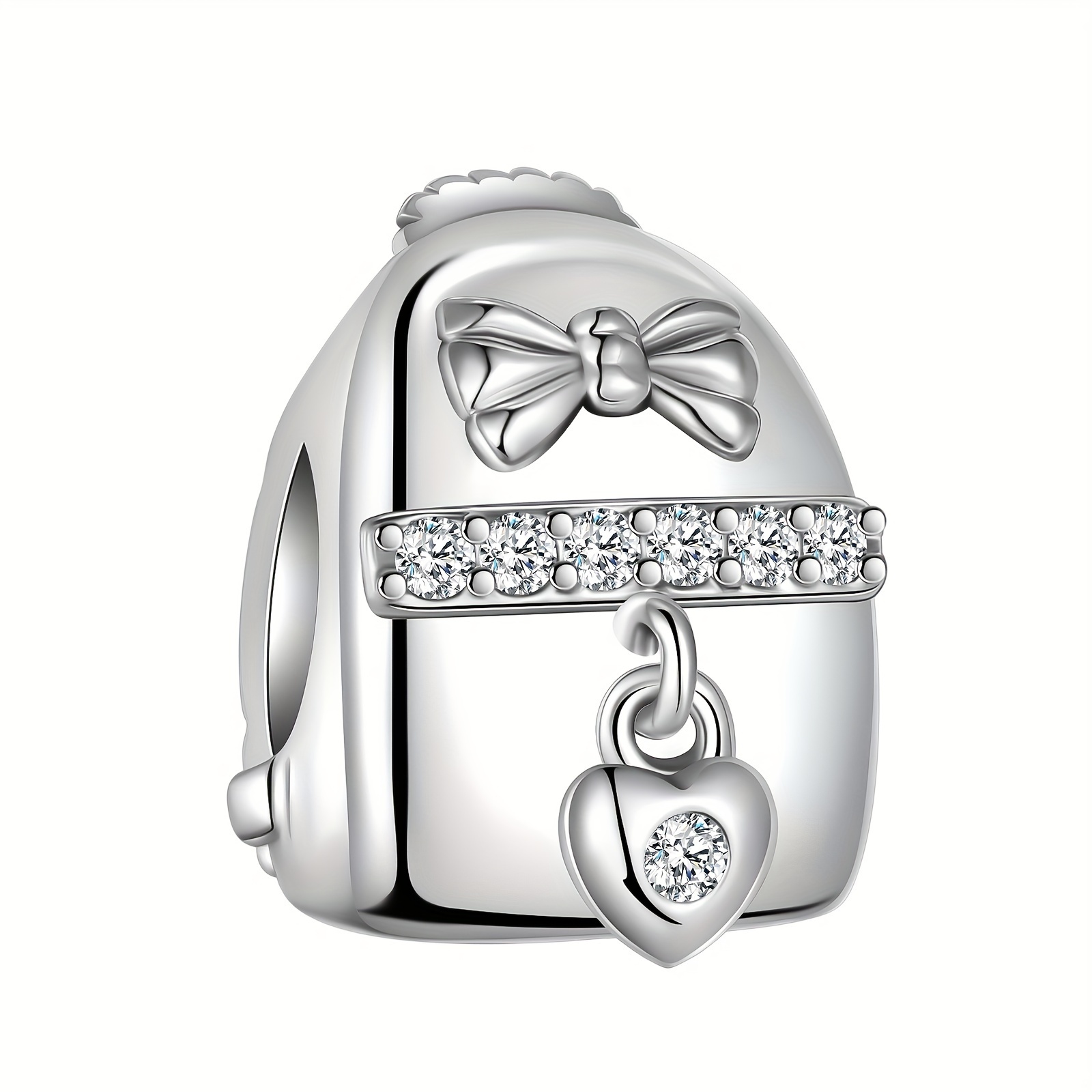 

925 Sterling Silver Bag Love Lock Pendant Beads Charm Fit Original Bracelet Necklace Diy Jewelry Making Gift