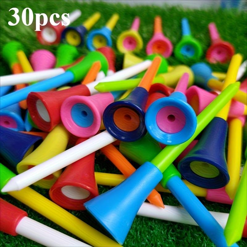 E-shop 10/30 Stück Gummi Golf Tees, Golfballhalter aus Kunststoff, 83 mm robuste Golf Tees, Golfzubehör
