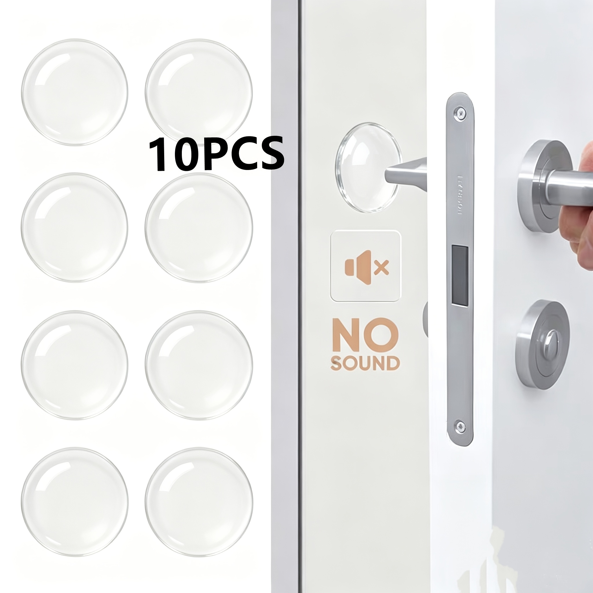 10 Transparent Self-adhesive Door Stoppers With Shock Absorption, Wall Protection, And Noise Reduction Functions. , Suitable For Home And Office Use, And Reusable