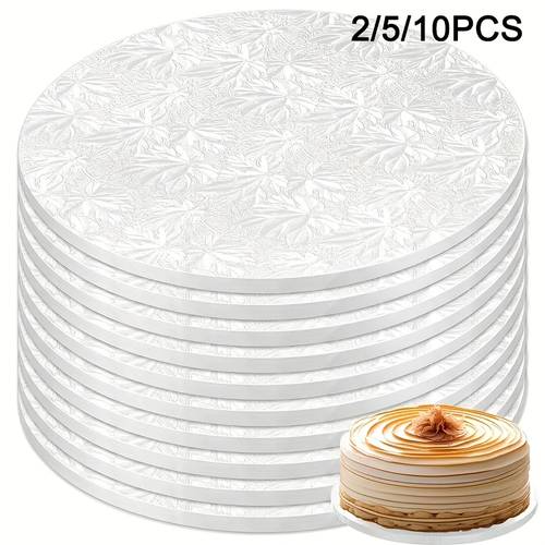 2 pack round cake boards leaf texture 1 2 inch thick durable cake drum base for 8 10 12 inch cakes weddings birthdays parties holidays