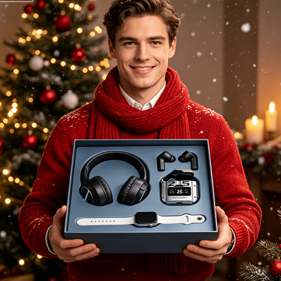 TEMU 3pcs Christmas New Noise Reduction Earphones And Audio Wireless Headphones With Microphones, Soft Ear Pads, Ear Cups, Suitable For Tablets,
