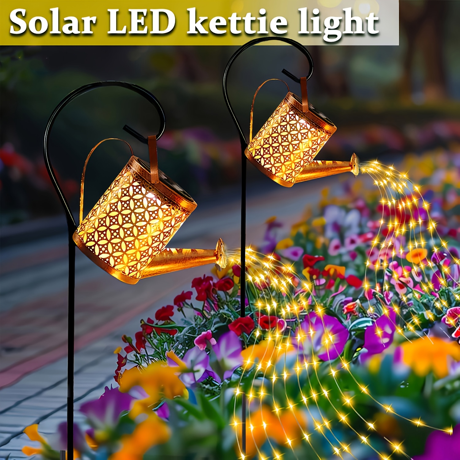 1pc solar led kettle light solar garden light solar decorative lights outdoor solar powered hanging lantern metal solar landscape light very suitable for courtyards gardens lawns   patios   streets decorative lighting