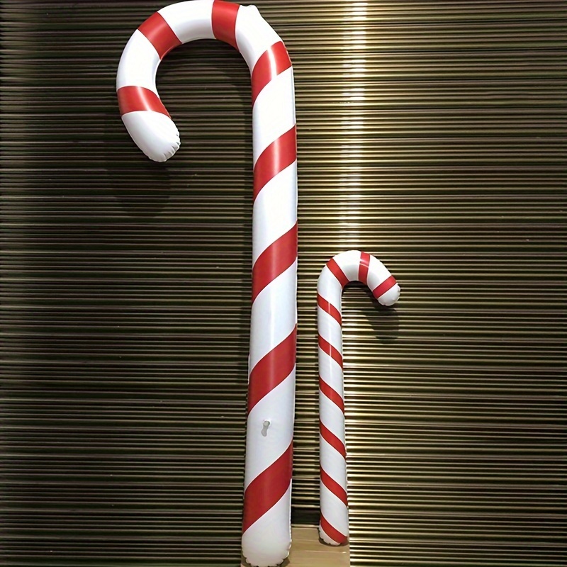 

6ft Inflatable Christmas Candy Cane Balloon - Reusable Pvc Decoration For Holiday Parties & Home