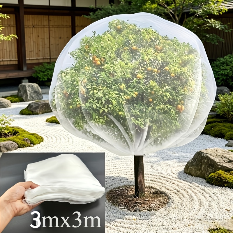 TEMU Filet de jardin X pour plantes, filet de protection contre les oiseaux et les insectes en HDPE robuste, couverture de rangée à fines blanches