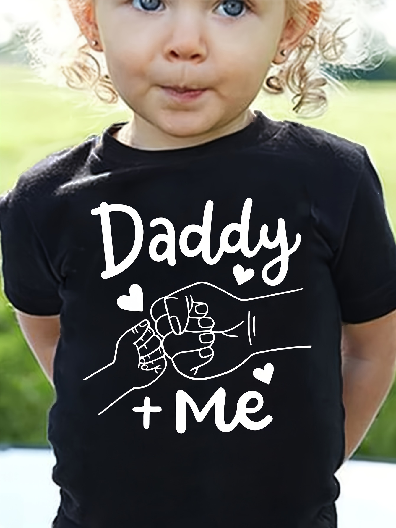girls daddy graphic short sleeve t shirt 95 polyester Temu Canada