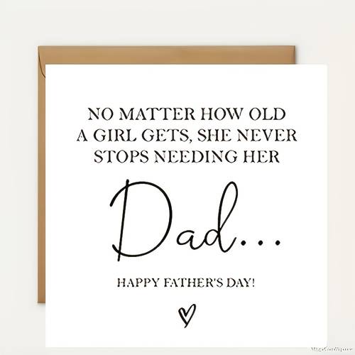 a fathers day card expressing love and gratitude a girl will needing her for dad words for dad fathers day gift card and envelope