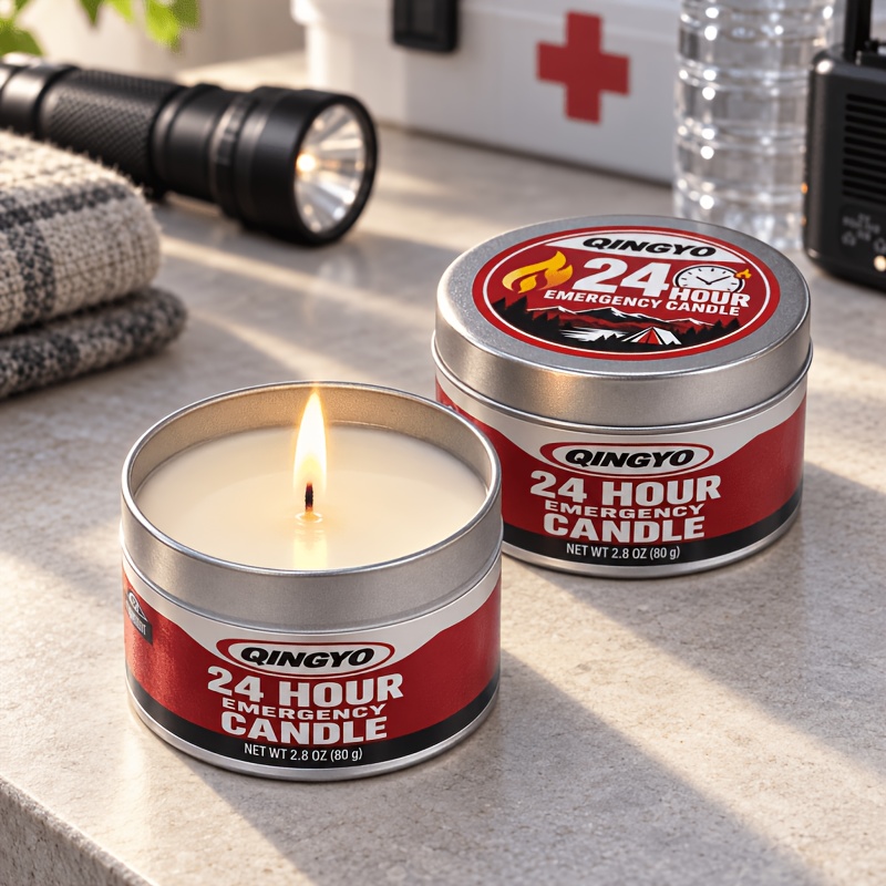 TEMU Candele di Emergenza /4 pz - Forniture Essenziali per Interruzioni , Illuminazione di Riserva a Lunga in Cera di Soia, Adatte per Blackout, e di