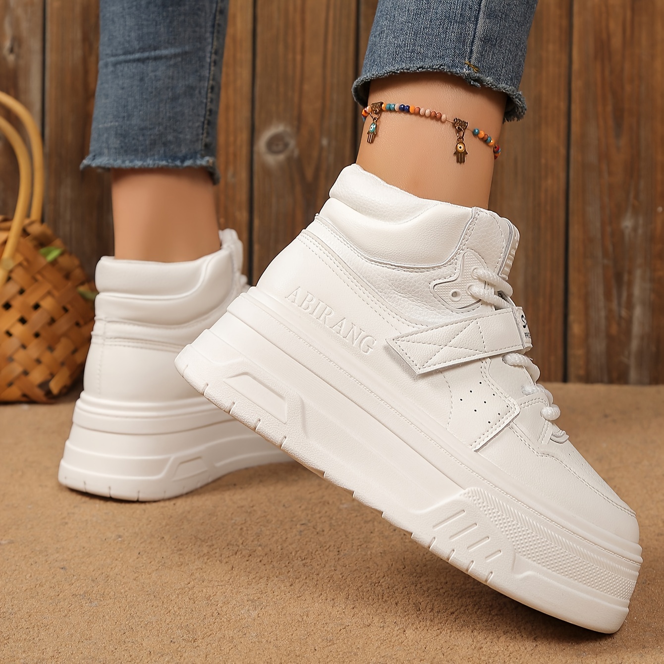 Platform Sneakers Asos Design White Trainers Chunky White Wedge