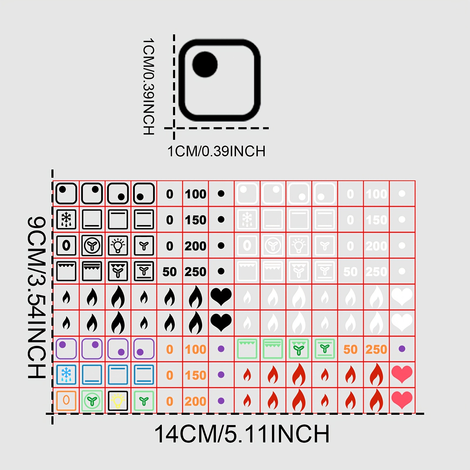 126pcs/set Electric Stove Label Stickers, Black, White, And Color Index Identification Stickers, Pet Material, No Adhesive Leakage, Easy To Identify