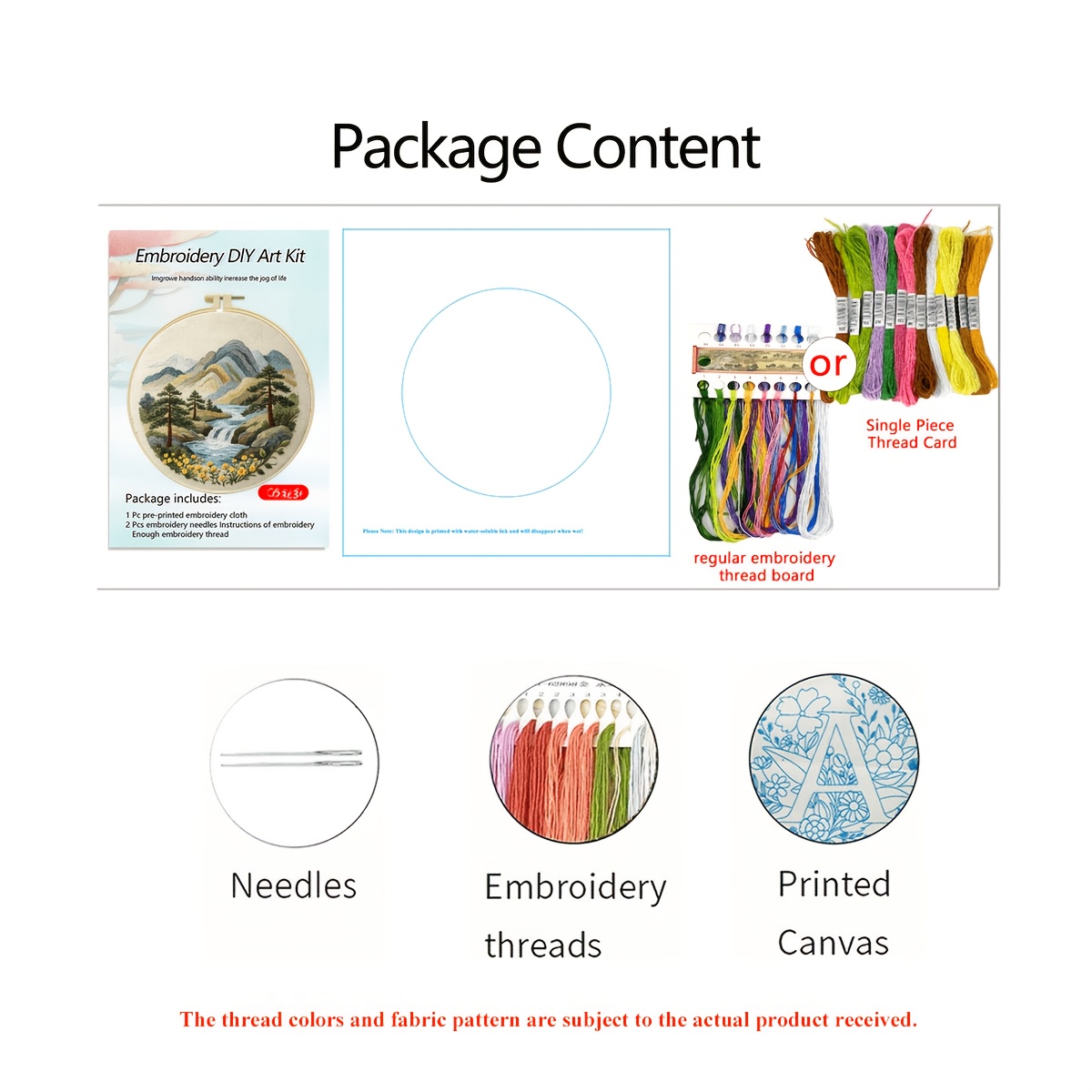 Embroidery Kit, Rainbow Mountain Handcraft Material Pack