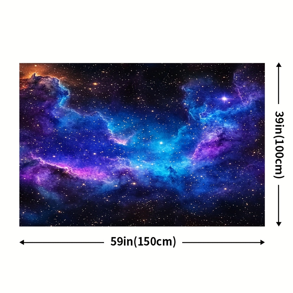 TEMU 1pc For Tapestry, 100% Polyester Space Themed Wall Hanging, Decor For Living Room, Dorm, Home - Spring Holiday Decoration