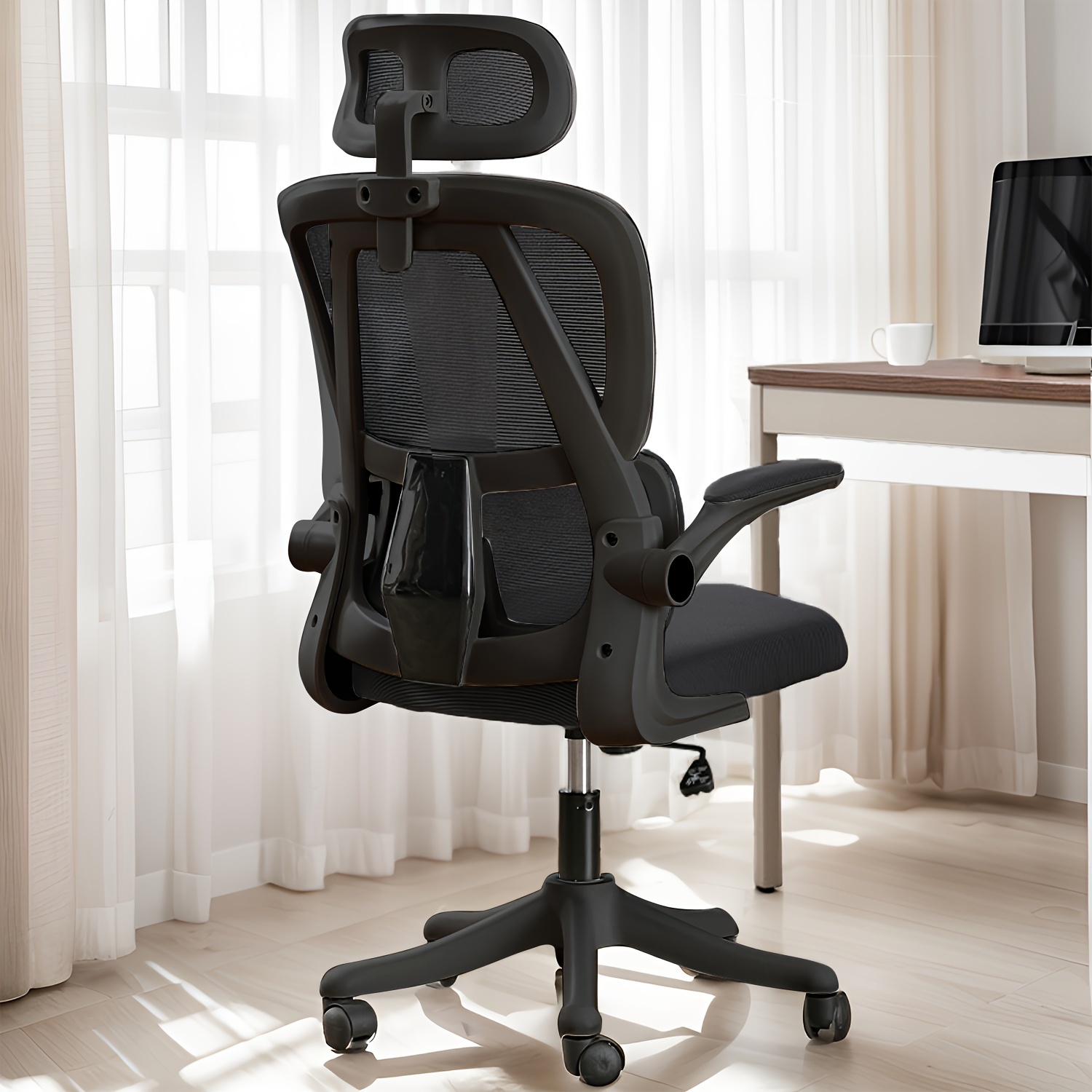 

Ergonomic Office Chair, Mesh Computer Desk Chairs With Adjustable Lumbar Support, Headrest, 3-d Armrests, Swivel Wheels, Comfortable Home Office Desk Chairs For Long Hours, Rolling Gaming Chair