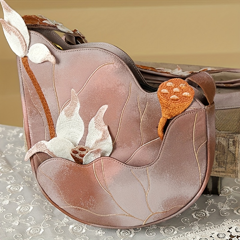 2025 New Chinese Style Women's Shoulder Bag with Exquisite Floral Embroidery: Perfect for Casual and Formal Outfits, the Ideal Gift for Mothers or Girlfriends