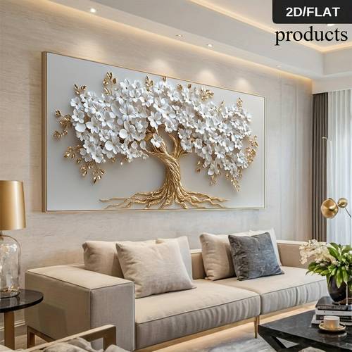 2d flat 2d flat 2d flat unframed canvas print 1pc modern abstract with white flowers print art wall decor canvas frameless poster home decor elegant wall art
