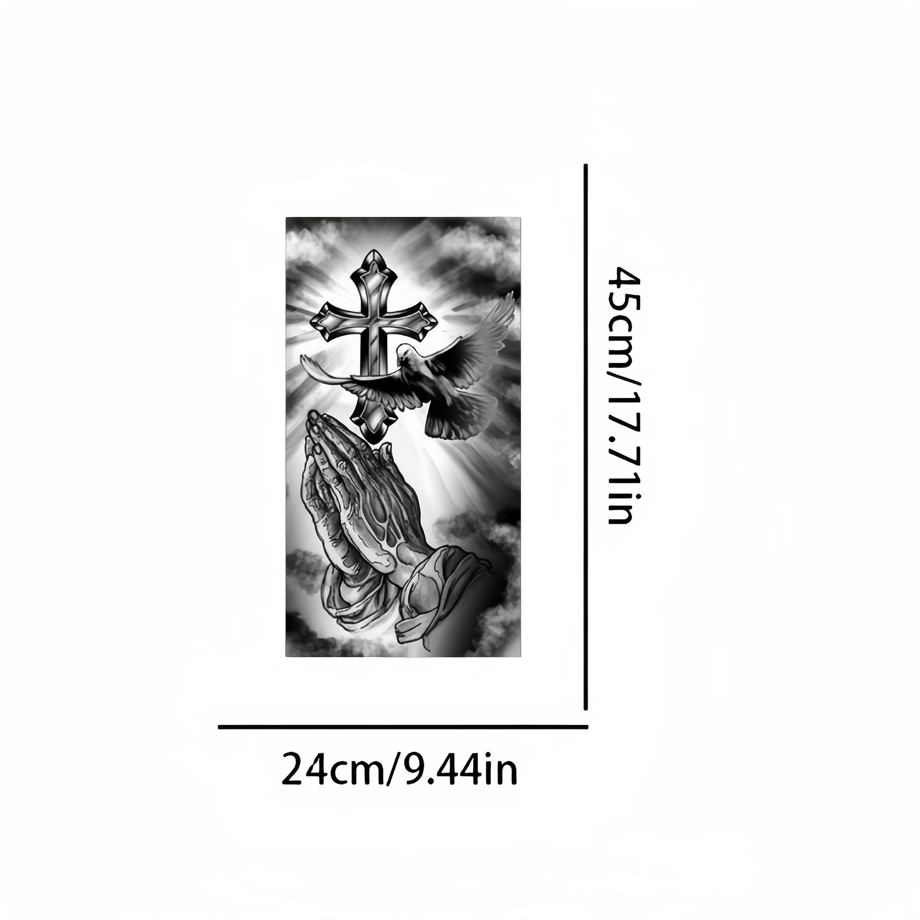 2pcs Christ Cross Praying PVC Car B-pillar Decal - Creative Durable Vinyl Sticker - Self-adhesive Rectangle, Semi-matte Surface, Front Mount, Recommended for Plastic Surface, Make Your Car Unique