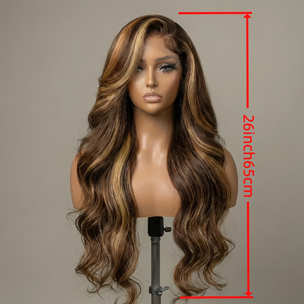 Image of 26 Inches Long Soft Highlight Blond Body Wave Hair Wig Suitable For , 180 Density Lace Front Wig With Hair, Looking Lace Base For Daily Wear, Suitable For & Hair Loss Solutions