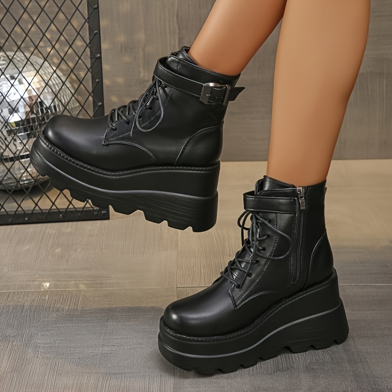 

Women' Heel Strap Side Zipper Ankle Boots