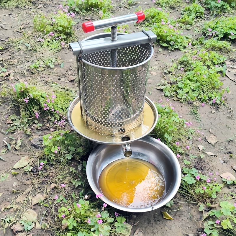 

Premium Stainless Steel Honey Press - Manual Beekeeping Tool For Easy Honey & Wax Extraction, Multi-functional Fruit Crusher Honey Extractor Equipment