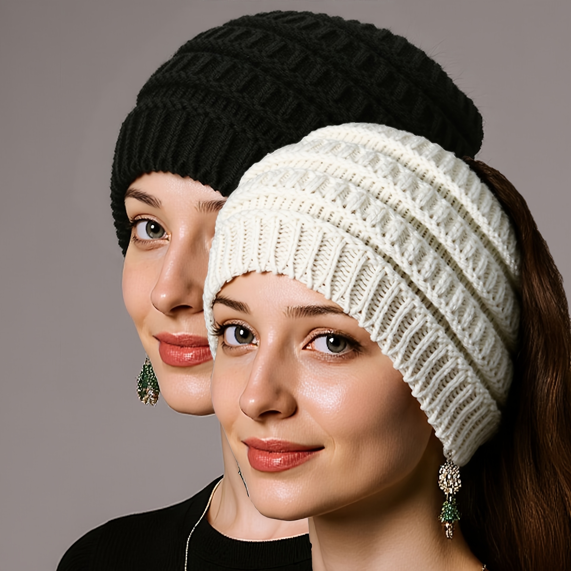 TEMU 2 pièces Nouveaux Bandeaux Larges , 6 Combinaisons de Couleurs Disponibles, Bandeaux Larges pour Femmes Automne et Hiver, pour Lavage du Visage