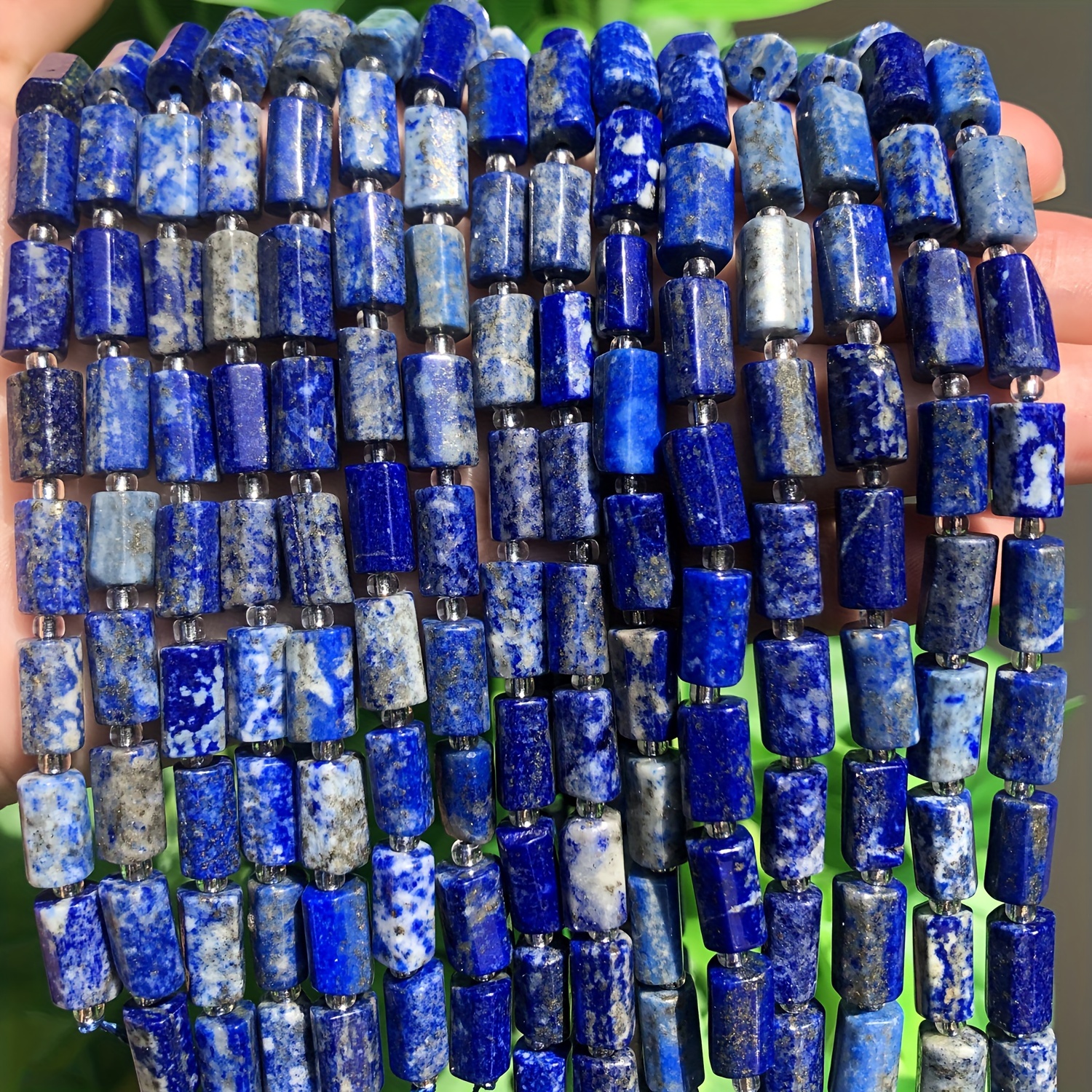 

Lapis Cylinder Beads - Natural Gemstone For Making, Bracelets & Earrings Craft Supplies