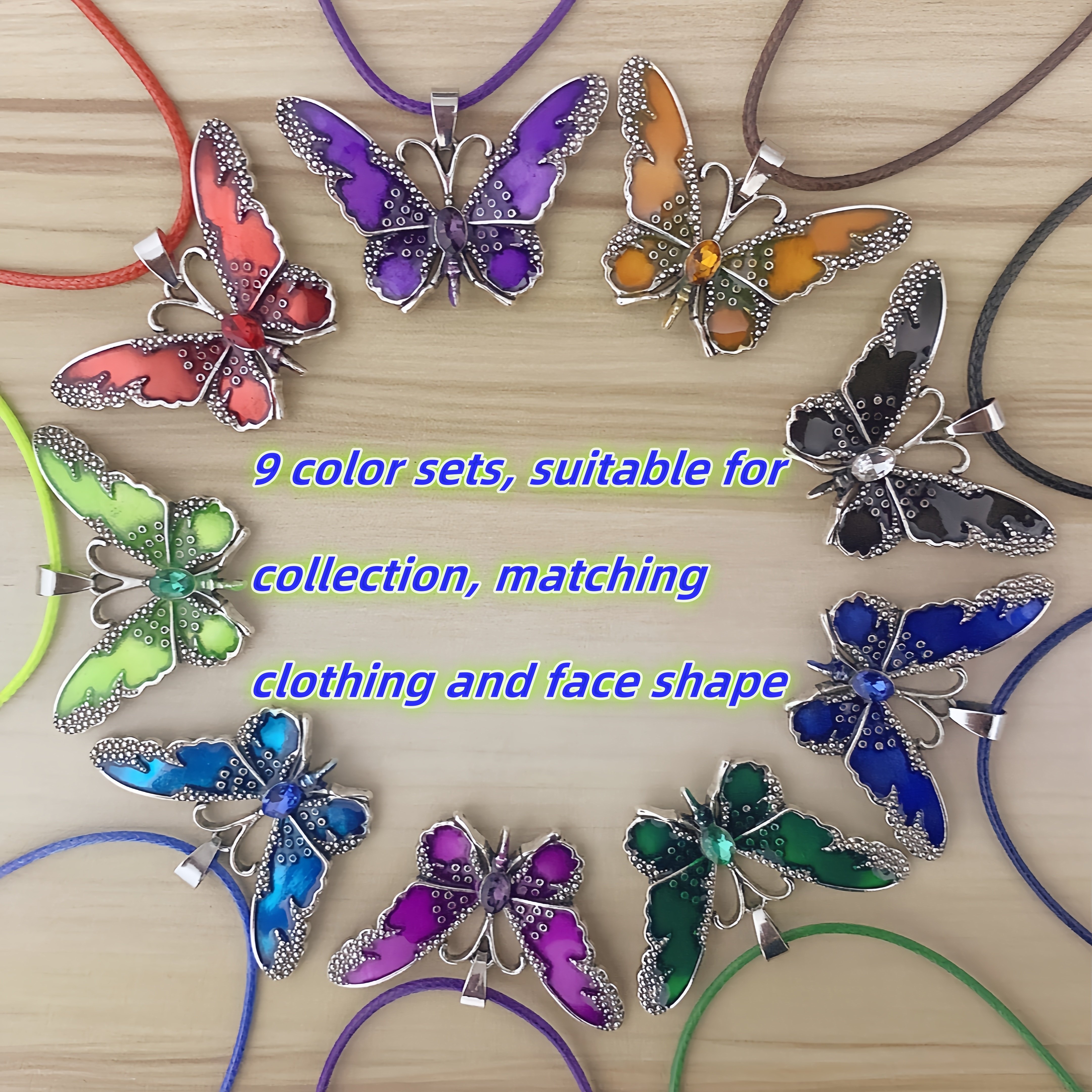 Image of 1pc/9pcs Pendant Necklace Fashion Colorful Set Mother&;s Day Christmas Thanksgiving Birthday Gift