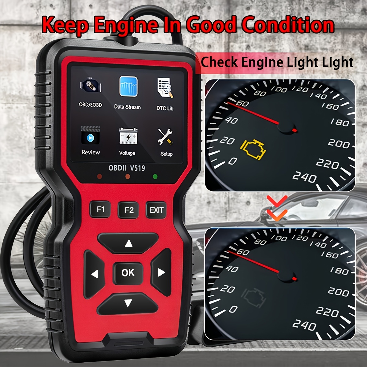 professional car scanner diagnostic tool suitable for reading vehicle codes clearing fault codes 35901 trouble code library real time oxygen sensor tester battery voltage reading mode 6 8 detection Product details 4