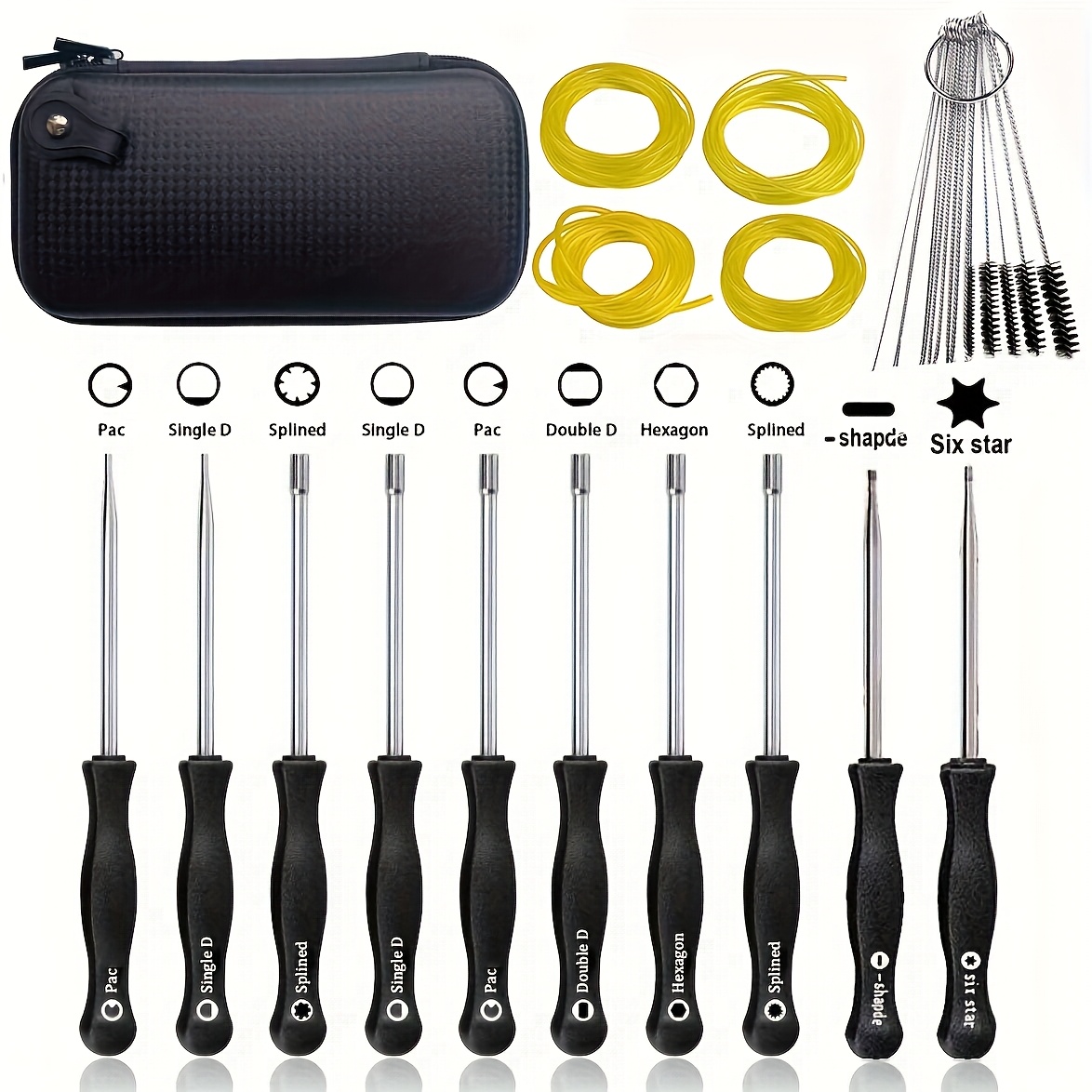 E-shop 15-teiliges Set enthält ein Set aus 10 Vergaser-Einstellwerkzeugen, 1 Set Bürsten, eine Werkzeugtasche, Vergaser-Einstell-Kit für 2-Takt-Motor