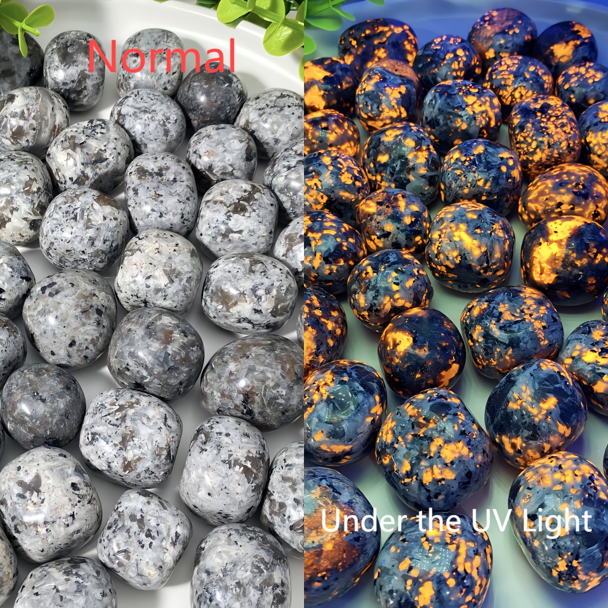3pcs 30mm Yooperlite Tumbled Stone for Jewelry Making
