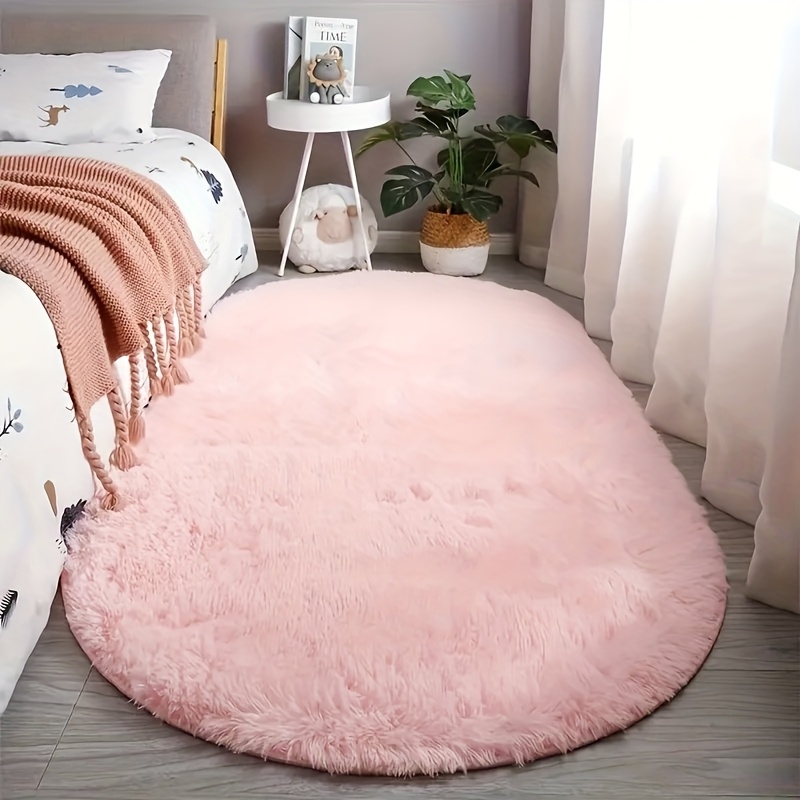 TEMU Room Decor, Oval Bedroom Bedside Carpet, Bed End Mat, Living Room Coffee Table Mat, Rug.