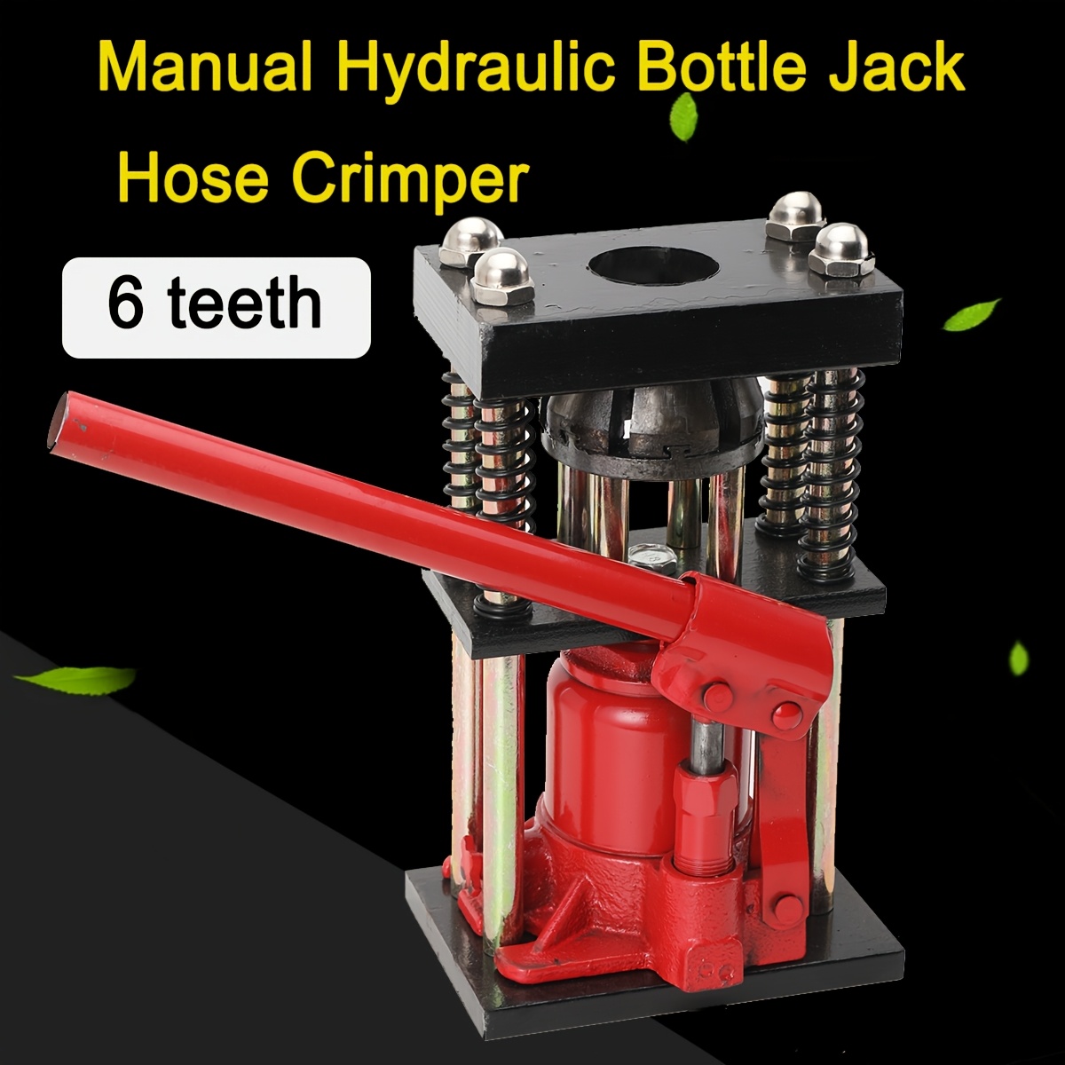 Image of Manual Hydraulic Hose Crimper Benchtop Bottle Jack Press Crimper High Pressure Sprayer Hose Pressing Hydraulic Clamp Size Range:13-20mm/0.51-0.79inch