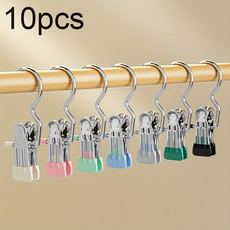 TEMU 10- Stainless Steel Laundry , Windproof Clothes For , Underwear, And Accessories, -saving Wardrobe Organizer , Clothes