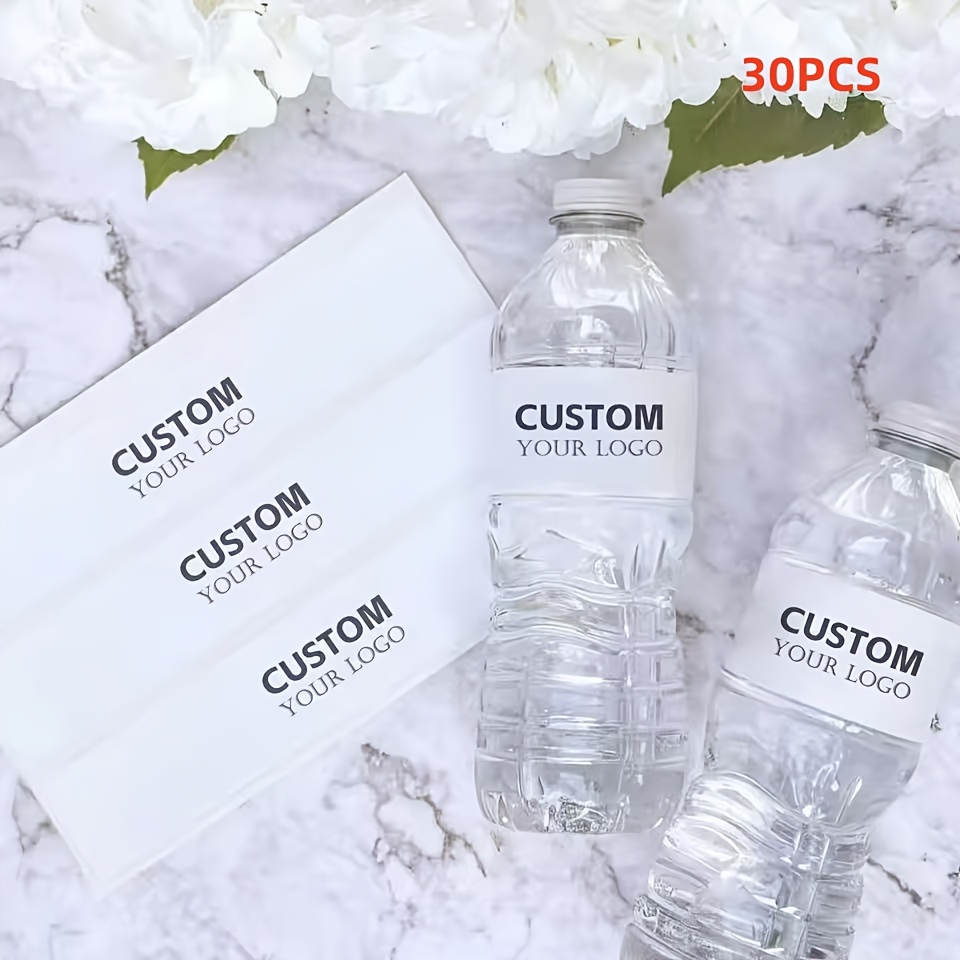 TEMU Customizable Sets Of /50/90/150 Water Bottle Stickers | Bottle Labels | Celebration Tags, Personalized Labels, Printed Wedding Bottle Labels,