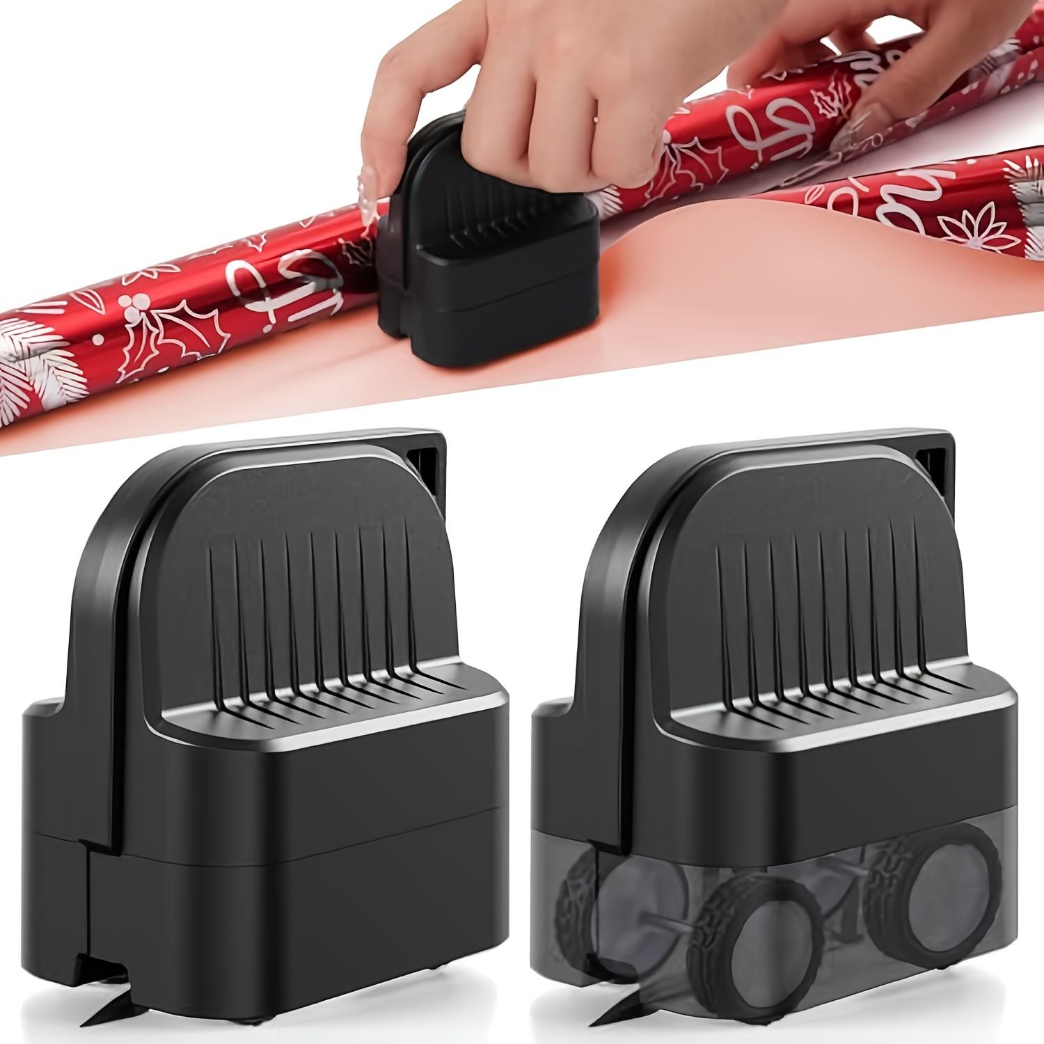 

2pcs Easy Wrapping Paper Cutter With Wheels | Precise, Effortless Gift Wrap Cutting For Birthdays & Christmas - Abs, Fits Rolls & Papers, Includes 2 Replaceable Blades, Sleek