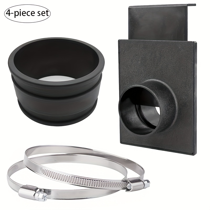 Image of 4pcs Dust Collector Accessory Kit - 4 Inch Hose Connector With Steel Clamps Elastic Cuffs For Woodworking Dust Control, Compatible With Vacuums Machinery