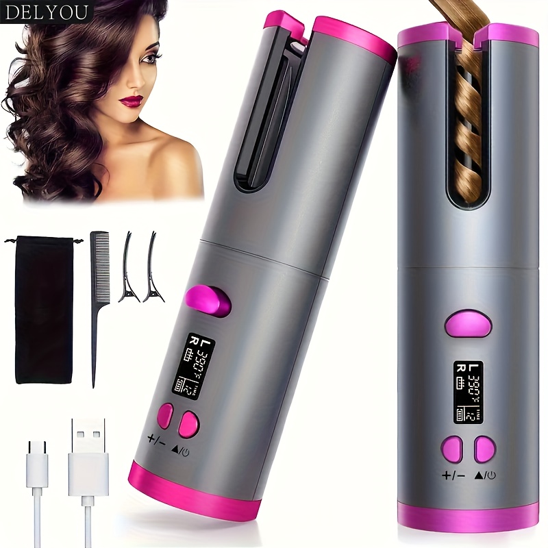 

Delyou Auto-curler For Luscious Locks - Quick Charge Usb, Ceramic, 5 Heat Settings, -free - Perfect For Styling & Special Occasions, Elegant Gift Box Included