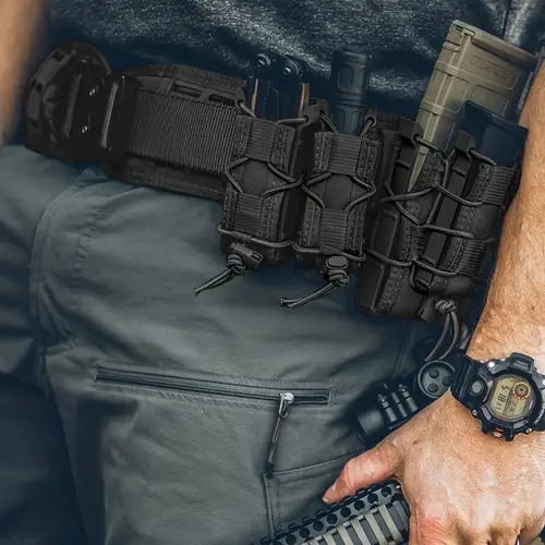 1pc tiger short double 9mm functional storage pouch suitable for outdoor hunting sports vests magazine pouches for 9mm 40 45acp compatible with sig 226 229 1911 sig sauger x g17 g19 apx92f