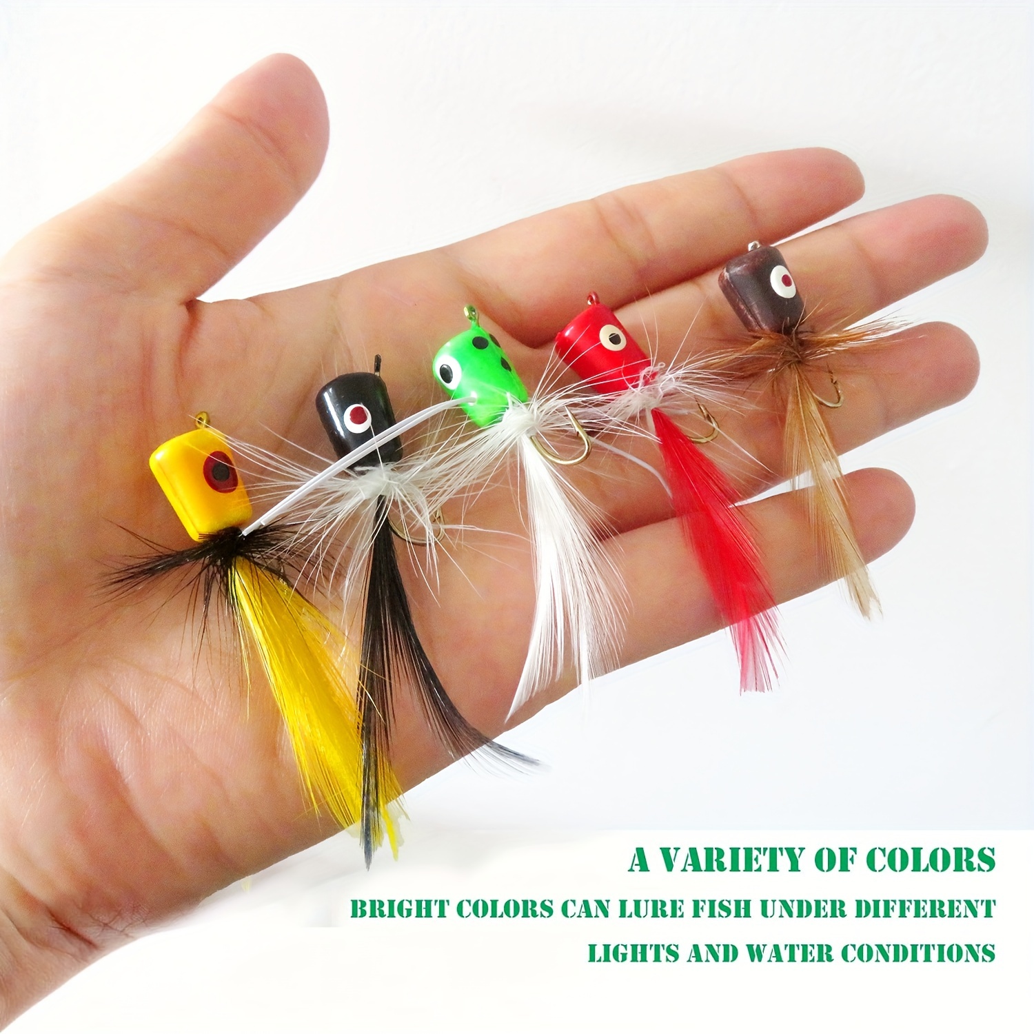 Premium Fly Fishing Poppers Topwater Lures Bass Trout Temu