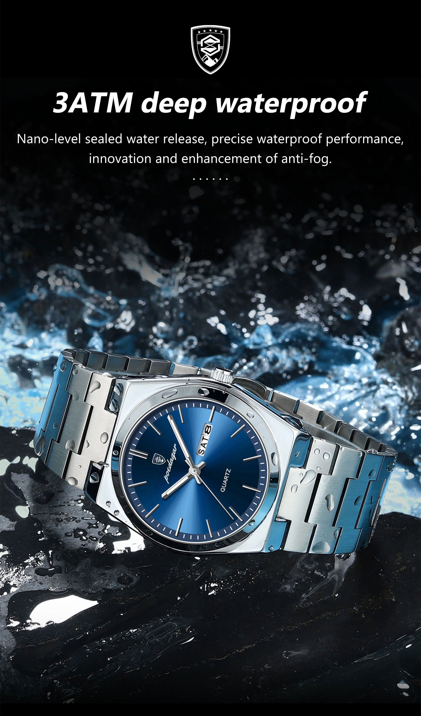  newly designed waterproof luminous calendar stainless steel chronograph watch fashion korean business youth luxury mens quartz wristwatch Product details 7