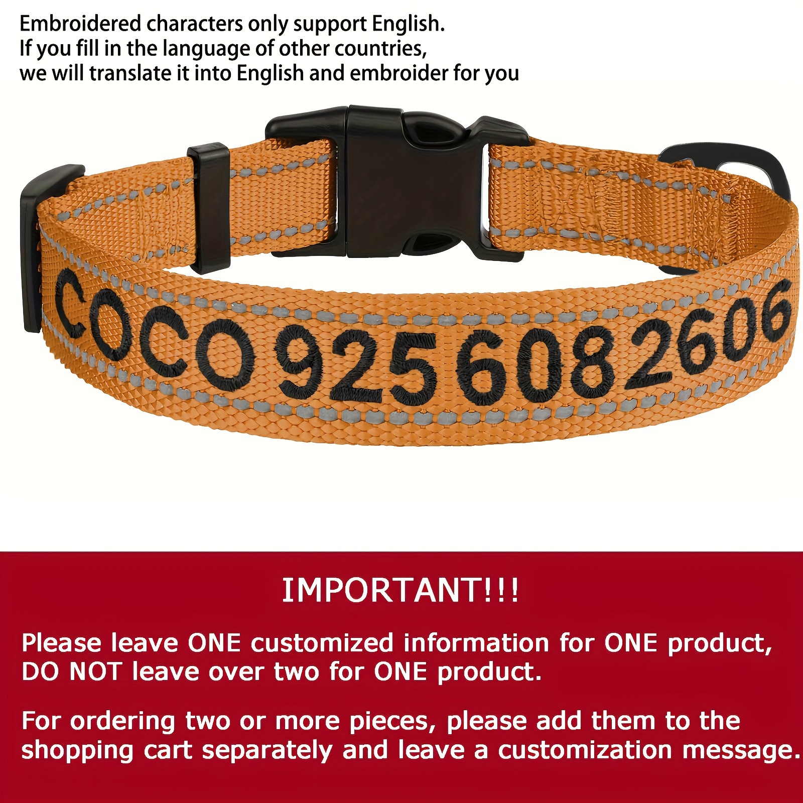 Dog Collar With Name Tag Personalized Reflective Dog Collar With Engraved ID Tag – Adjustable Nylon, Multiple Colors, Great For Safety Personalized Dog Collars Canada - Foto 5