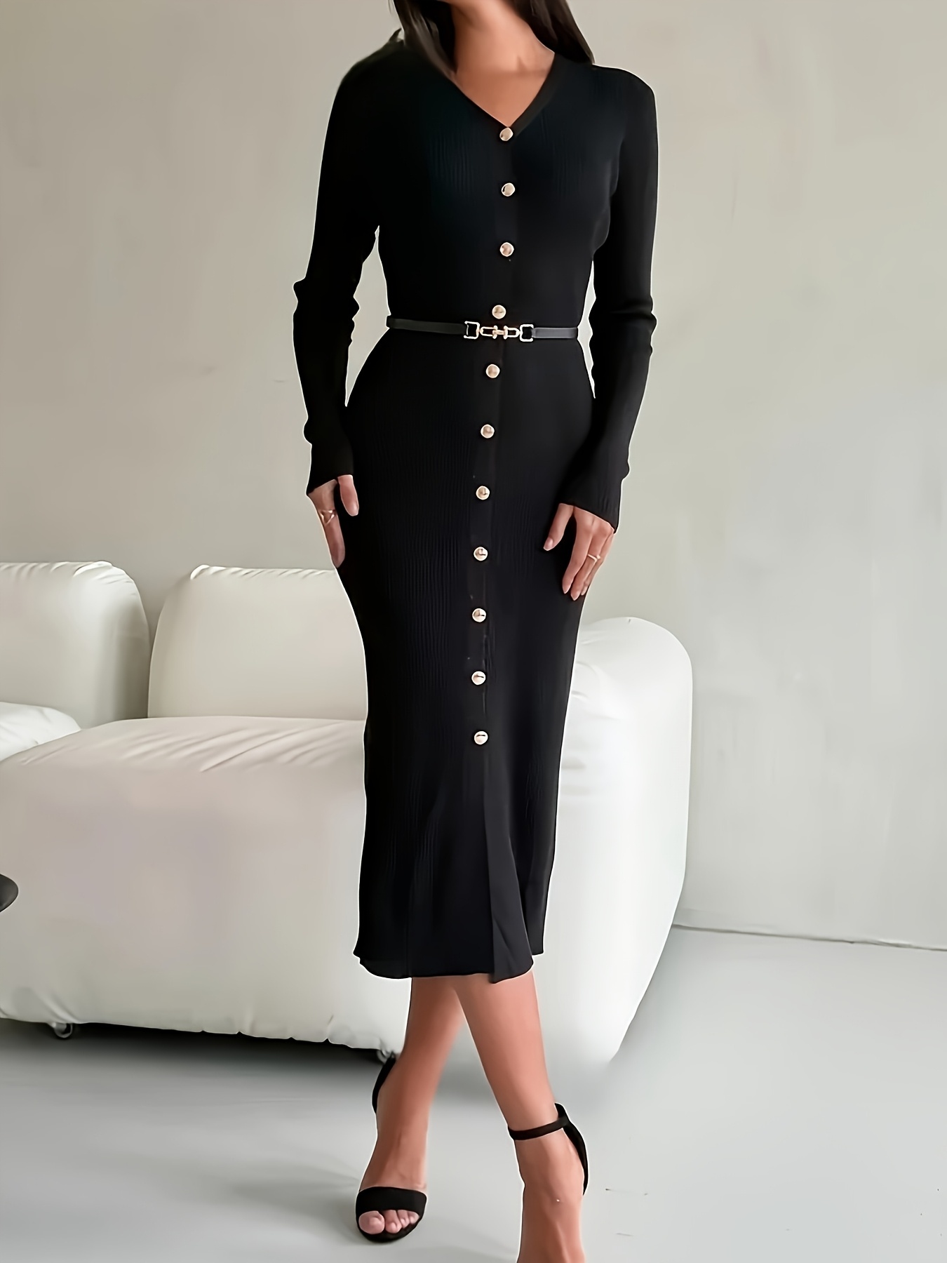 long sleeve swim dress Luna Black One Piece Swimsuit