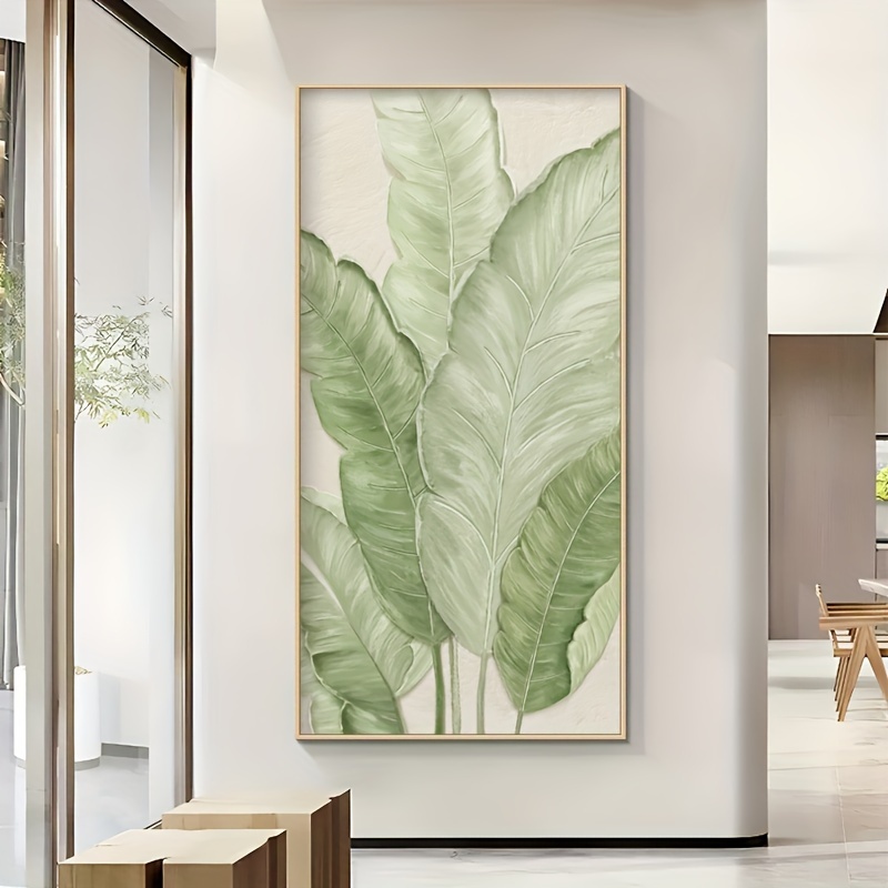 

Viscose Canvas Print Wall Art, Tropical Banana Leaf Design, Frameless Modern Poster For Living Room, Hallway, Garden Entrance Decor