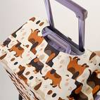 cute dachshund puppy pattern luggage cover lightweight durable polyester suitcase protector with beige brown dust proof travel accessory for men women