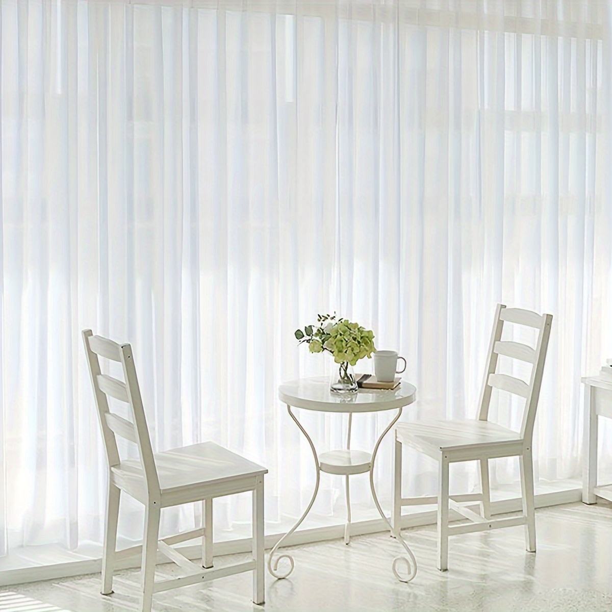 2pcs white sheer curtains with cross pattern modern minimalist style rod   for living room bedroom decor details 10