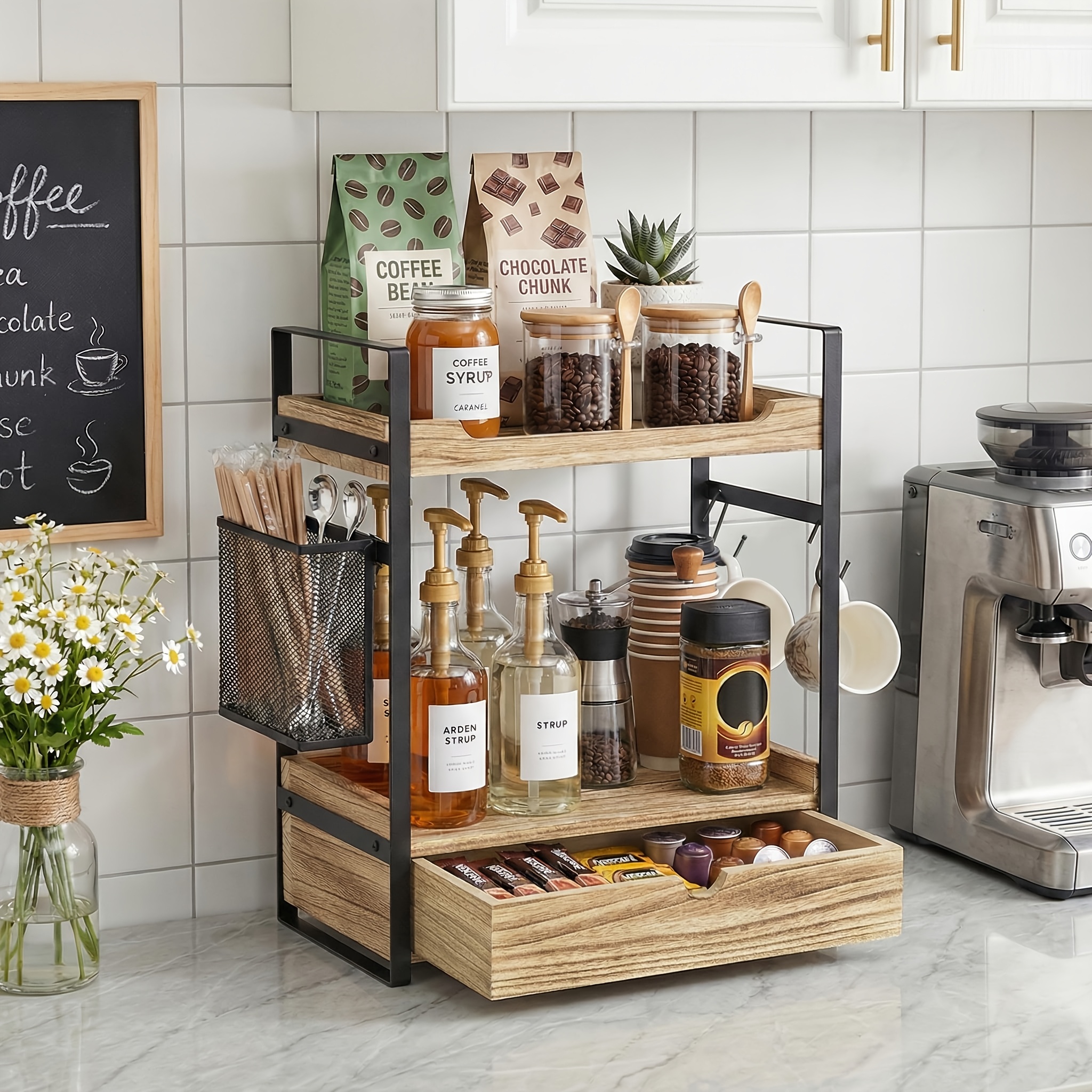 coffee bar station organizer sold on Temu United States