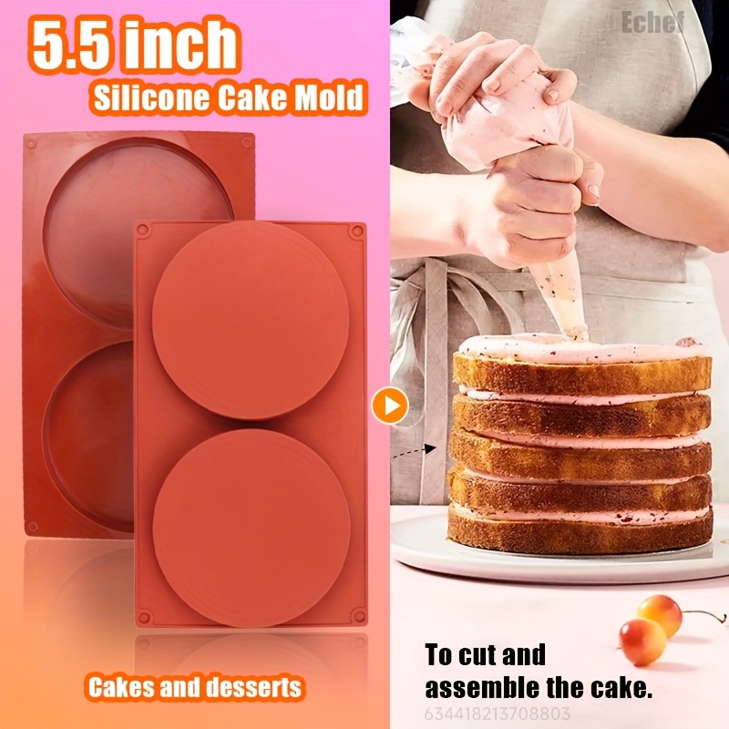 

2pcs/3pcs Silicone Cake Mold 5.5 Inch Oversized Muffin Baking Pan, Large Round Silicone Mold For Hamburger, , , Egg Tart, Shortcake, Breakfast Egg Sandwich