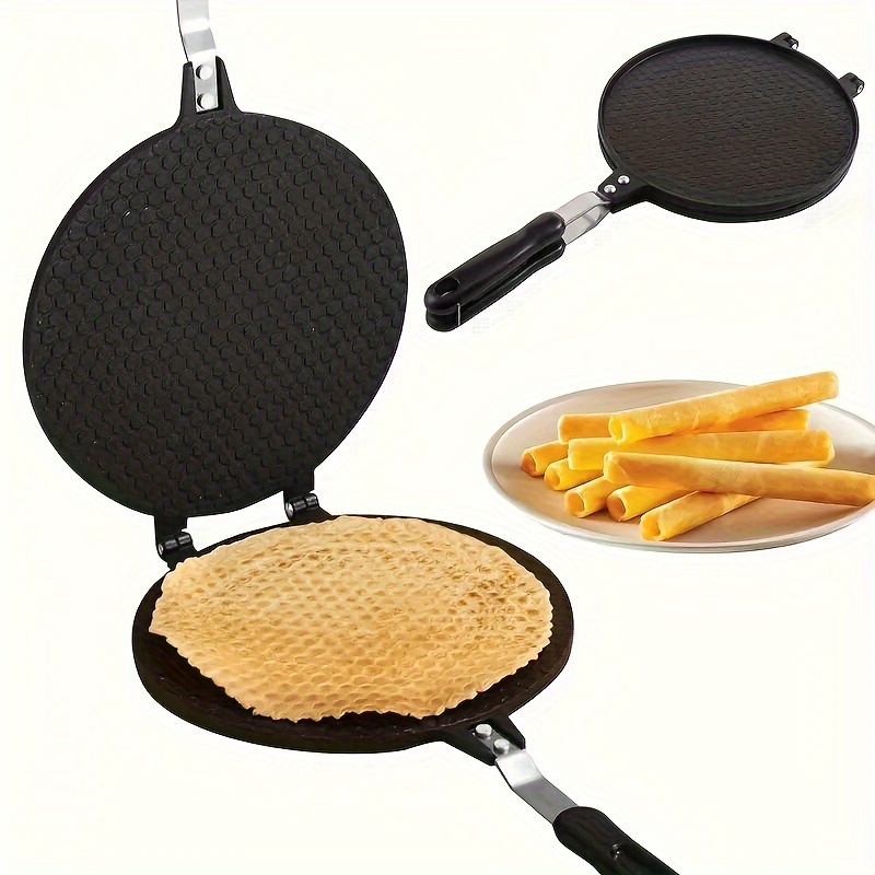   iron maker non stick ice cream cone machine commercial egg roll pan for gas stoves home with anti   handle hook